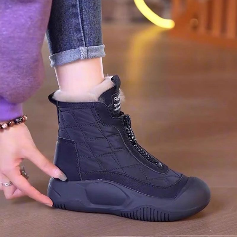 Snow boots women's winter velvet thickened waterproof and non-slip women's shoes new 2024 popular autumn and winter short boots cotton shoes