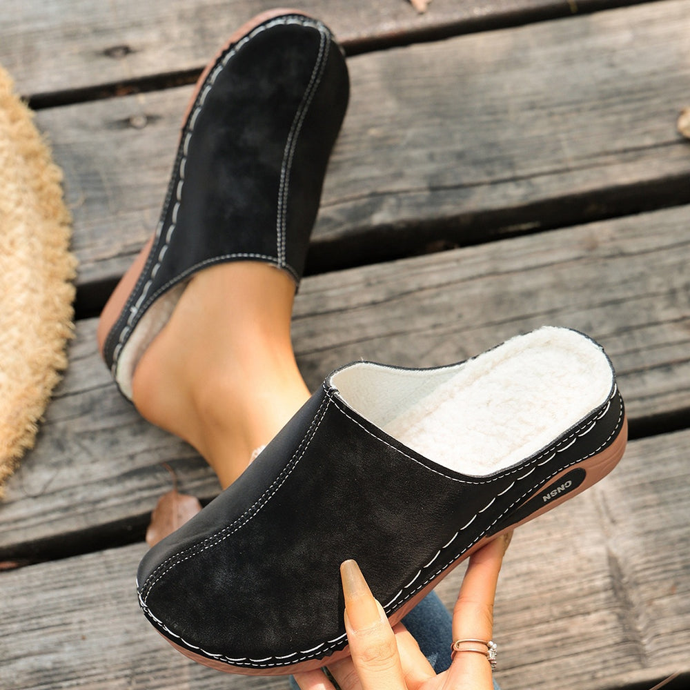 summer new arrival: plus size women's casual comfort round toe flat slip-on slippers wholesale