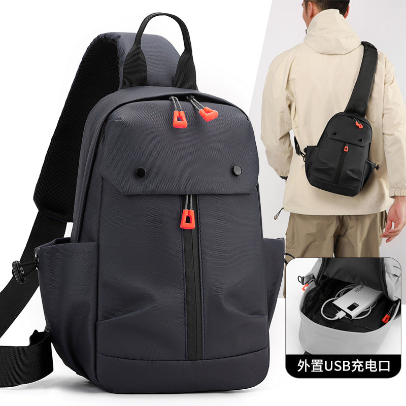 Cross-border breast bag men's casual versatile shoulder bag outdoor sports cycling messenger bag Korean version trendy fashion handbag