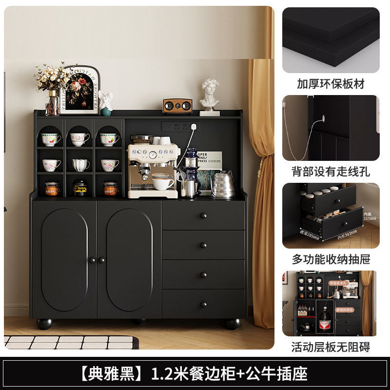 Solid wood sideboard small apartment for home coffee machine cabinet high cabinet all-in-one storage cabinet wall-mounted living room ultra-narrow tea cabinet