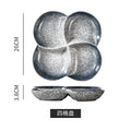 Blue rhyme four-compartment dish - large
