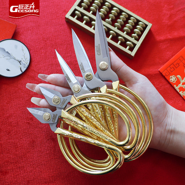 Boutique Zherong Longfeng alloy scissors household large scissors kitchen opening ribbon cutting strong civilian scissors sharp and durable