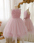 Girls' sleeveless halter dress with appliqué mesh overlay - sweet princess style for kids - perfect for export