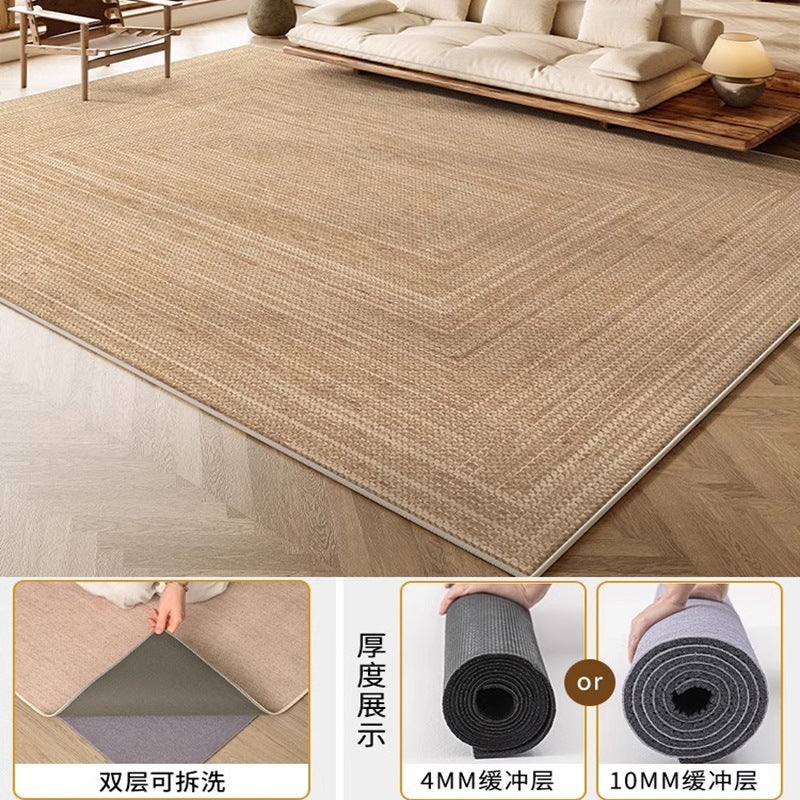 Machine washable carpet new arrival living room double layer detachable washable pure color sofa bedroom chenille for home floor mat