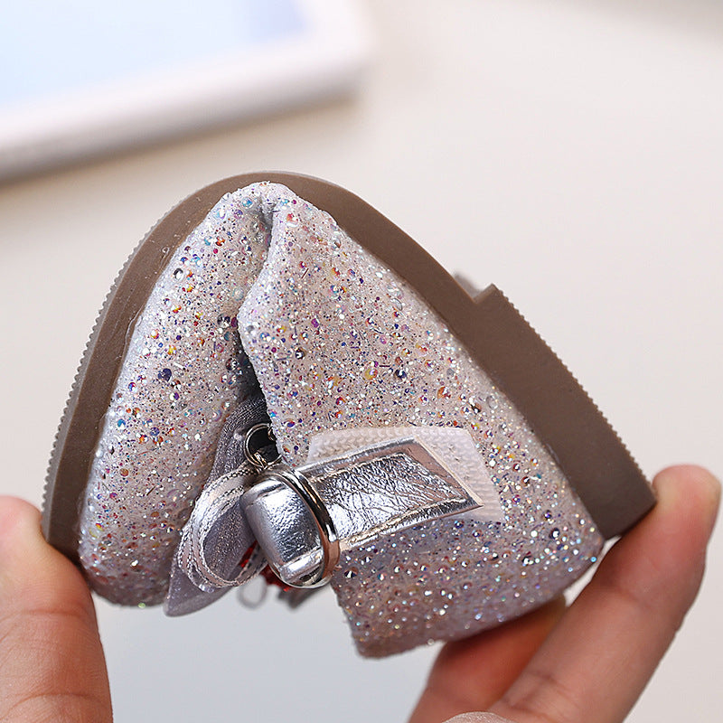 Vancahao girls' bow-tie princess shoes, new korean style for spring/autumn , fashionable soft-soled leather flats for children