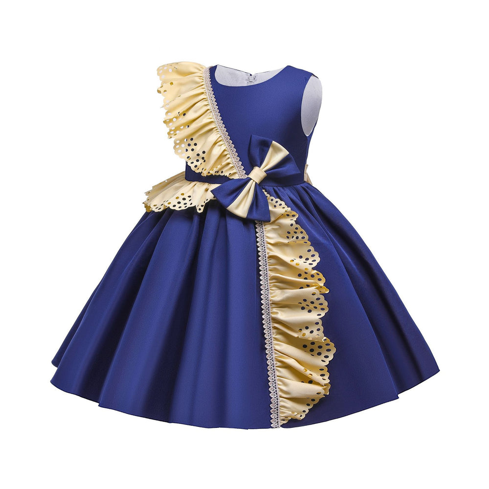 Export children's clothing satinkids dress princess dress girl dress host piano performance dress girl dress