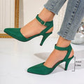 export 2026 summer new pointed-toe square buckle high heels fashionable single shoes stiletto closed-toe women's sandals
