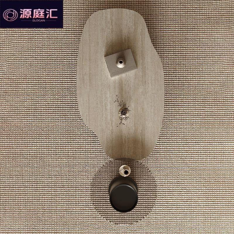 Used style travertine slate special-shaped mango coffee table for home living room large and small apartment asymmetricalaccessible luxury creative coffee table