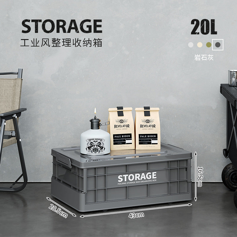 Industrial wind storage box Household large-capacity sundries sorting box Clothing toy storage box Foldable outdoor box
