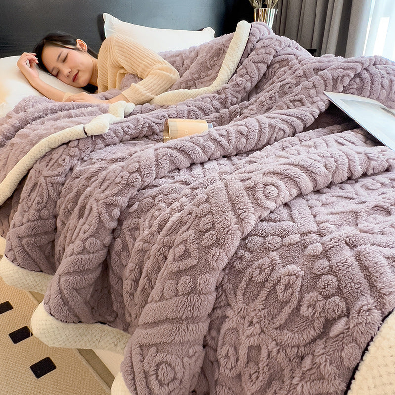 Milk fleece blanket winter thickened coral fleece blanket office nap sofa fleece blanket   wholesale