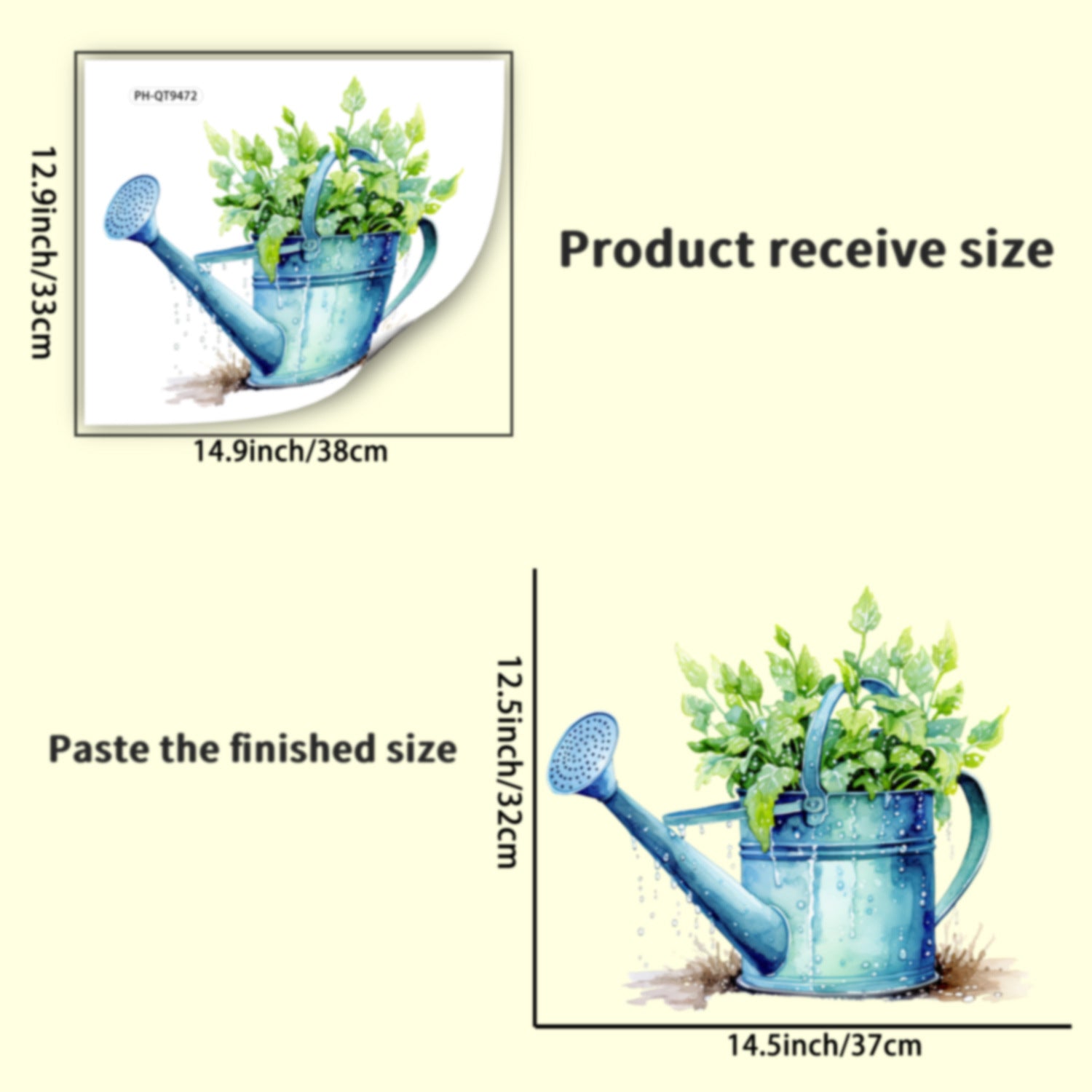 Cross-border e-commerce supply Green plant watering kettle decorative sticker Environmental protection Simple balcony Kitchen beautiful decorative wall sticker