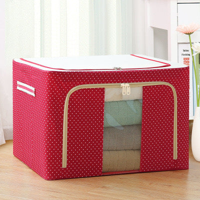 Cross-border Oxford cloth clothes storage box Large foldable storage box Clothing steel frame fabric wardrobe storage box