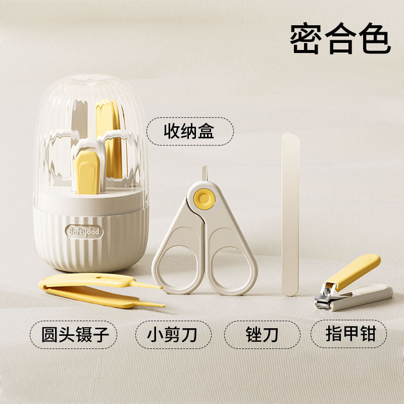 Shield dad anti-pinch baby nail scissors suit baby small scissors kids nail clippers nail polisher storage