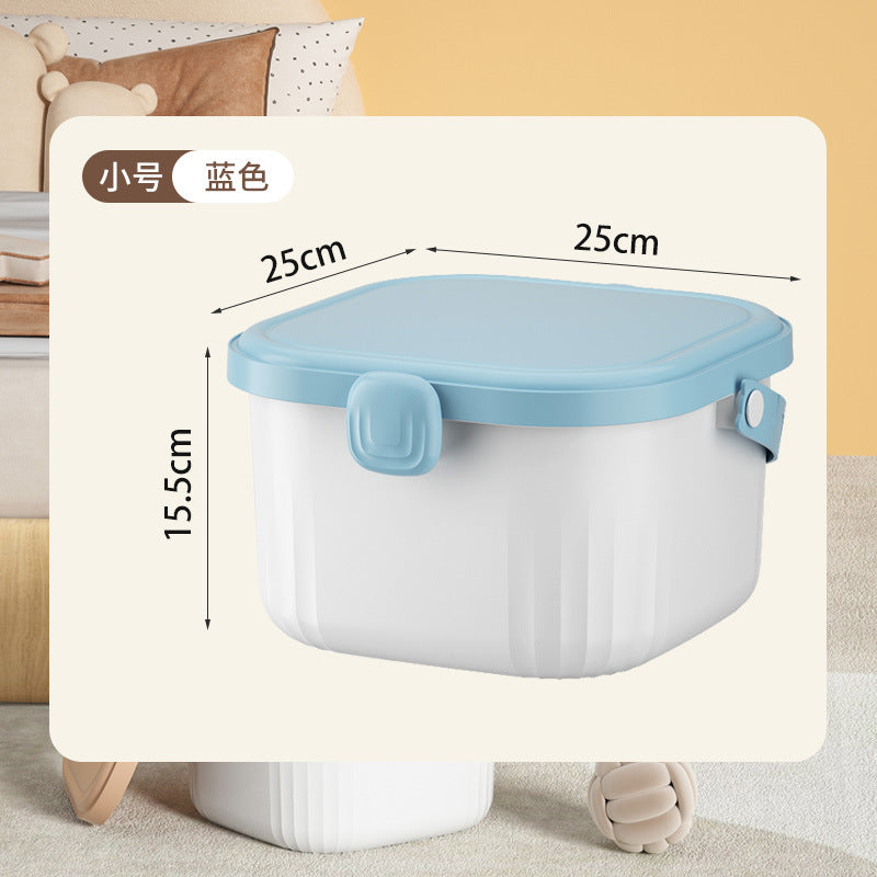 Children's toy storage bucket Household large-capacity assembled building block storage box Plastic handle with lid storage finishing box