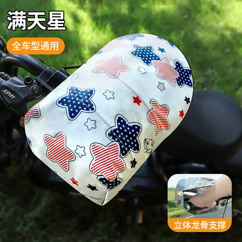 Summer handlebar covers for electric bikes, motorcycles, and scooters - windproof, sunshade, waterproof, rainproof, and uv protection