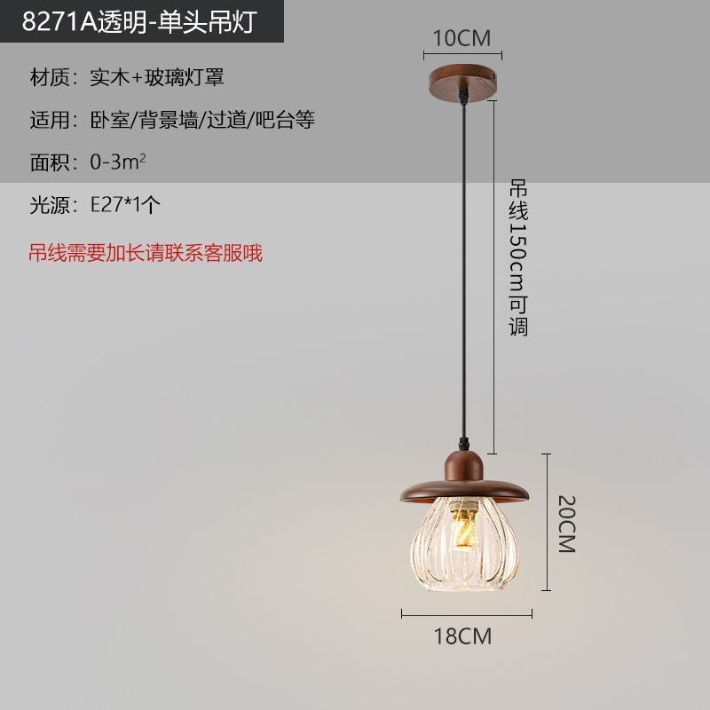 Medieval style lamps bedroom bedside small chandelier bedside table retro restaurant aisle new chinoiserie single head long hanging lamp