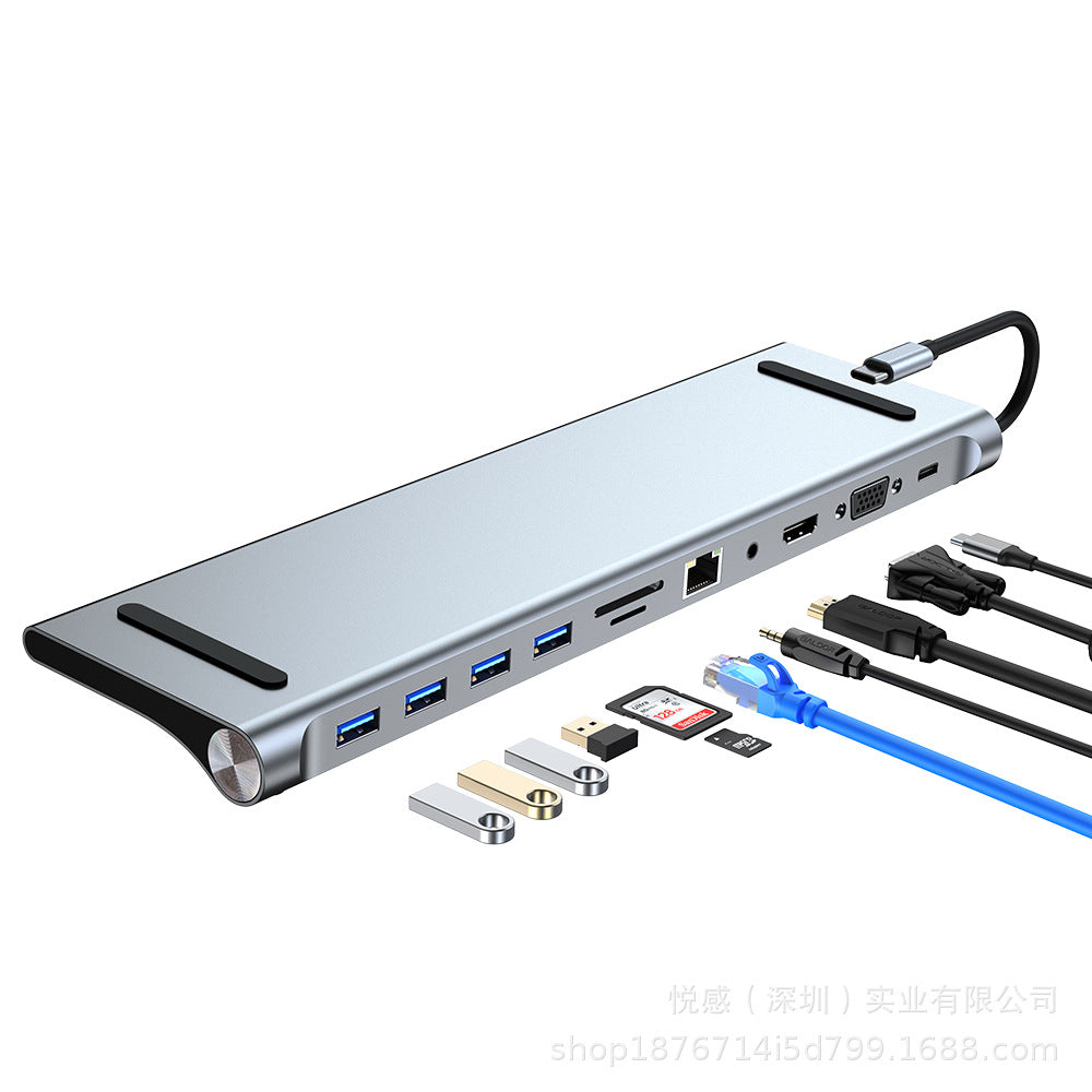 laptop docking station expansion converter, compatible with apple, huawei, and macbook, 11-in-1 expansion hub