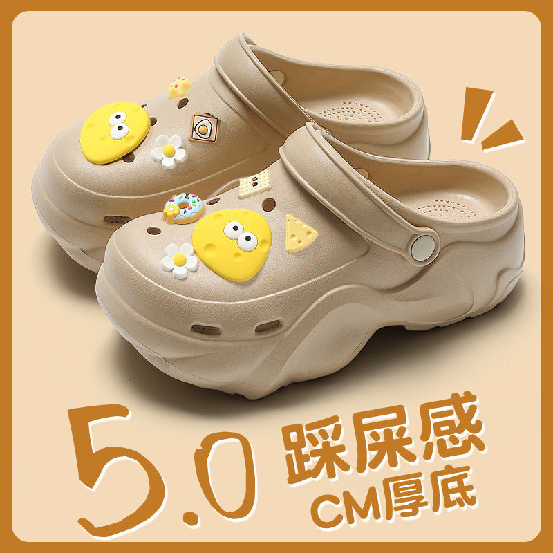 Women's clogs summer outdoor wear 2026 new eva beach seaside non-slip anti-odor thick sole height increasing sandals