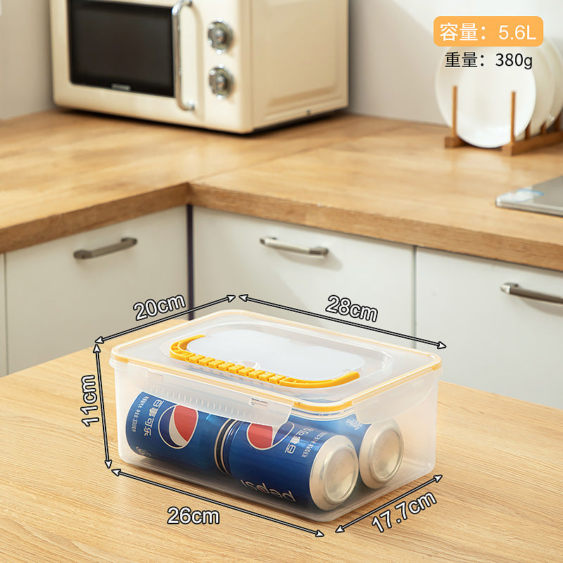 Food grade refrigerator storage fresh-keeping box, transparent food freezing sealed box with lid, kitchen vegetable egg storage box