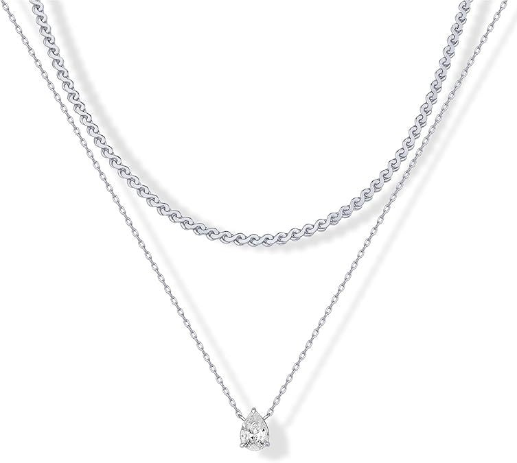 Amazon cross-border new fashion accessible luxury twisted necklace multi-layered versatile brass clavicle chain stylish