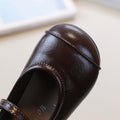 Vancahao girls' black leather shoes,  spring/autumn new korean style, kids' fashionable flats, toddler shoes