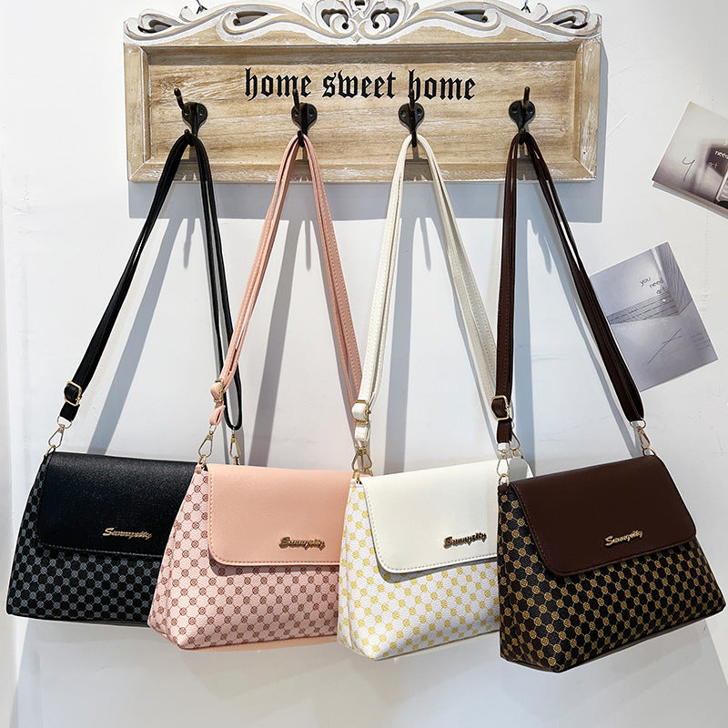 Printed small square bag 2023ladies bag autumn new bag women's makeup storage bag women's shoulder bag
