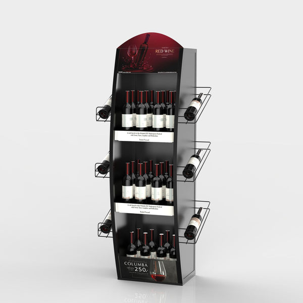 Supermarket Hongjie display rack Floor-to-ceiling Baijiu wine display rack to map custom wine shelves