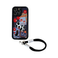 Gaozhu is suitable for apple 16promax cowboy cat splicing mobile phone case iphone11/15pro lanyard protective cover