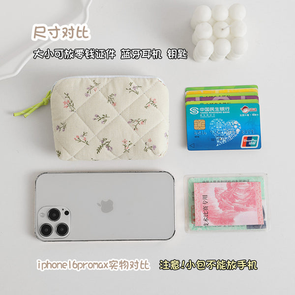 Jialuo wallet new cotton cosmetic bag niche portable wash storage bag floral ins cute quilting bag factory