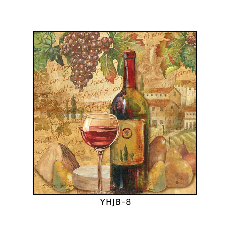 American bar decorative painting retro industrial style creative KTV box red wine glass hanging painting nostalgic wine mural