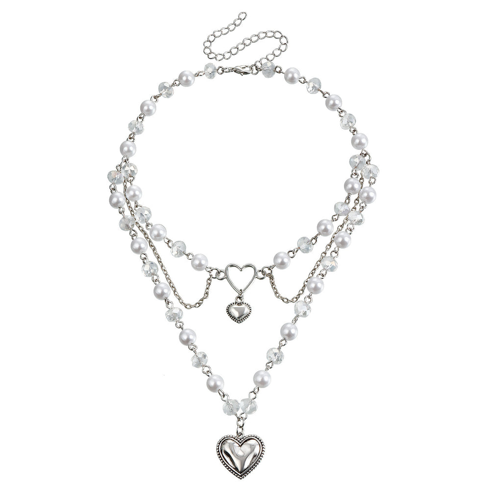 Pearl sweater chain wholesale european and american cross-border cross necklace punk multi-layered wearing light luxury niche clavicle chain for women