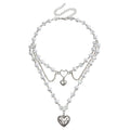 Pearl sweater chain wholesale european and american cross-border cross necklace punk multi-layered wearing light luxury niche clavicle chain for women