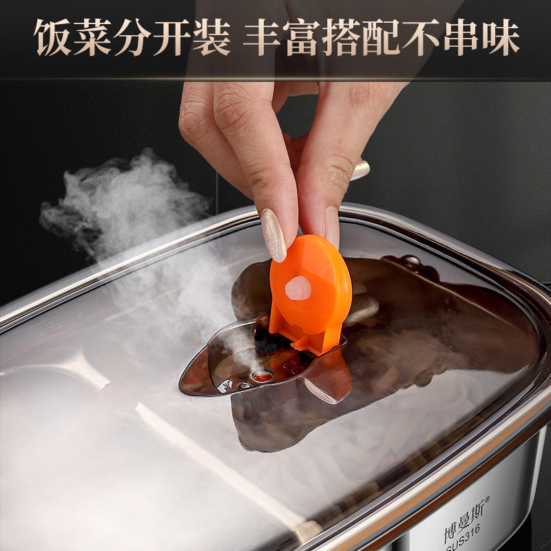 316 stainless steel micro-vacuum crisper lunch box large-capacity office worker bento box student portable lunch box set