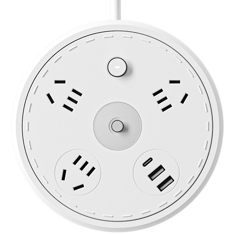 Round retractable socket multi-functional telescopic power strip dormitory power strip usb power strip for home power strip long line