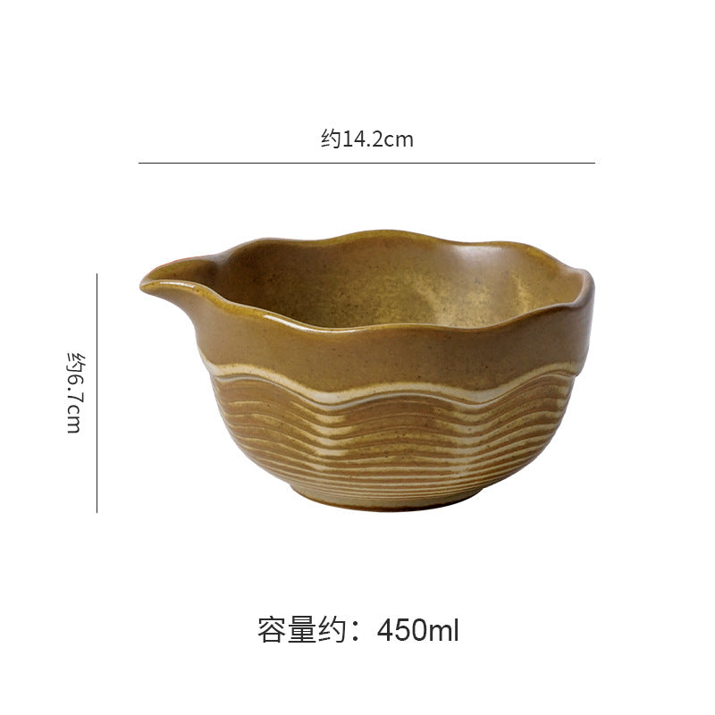 Retro tea snacks high-looking matcha ceramic bowl japanese kiln-turned high-looking ceramic water bowl office for home