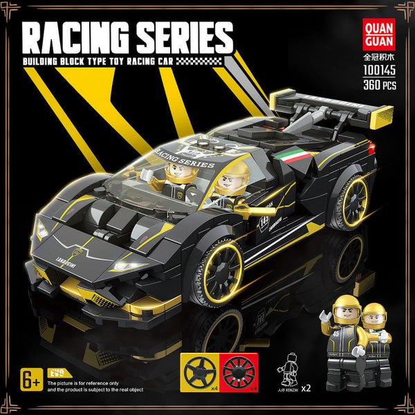 Compatible Lego building block Porsche Assembled Ferrari Roadster Boy Toy Car Black Tech McLaren Model