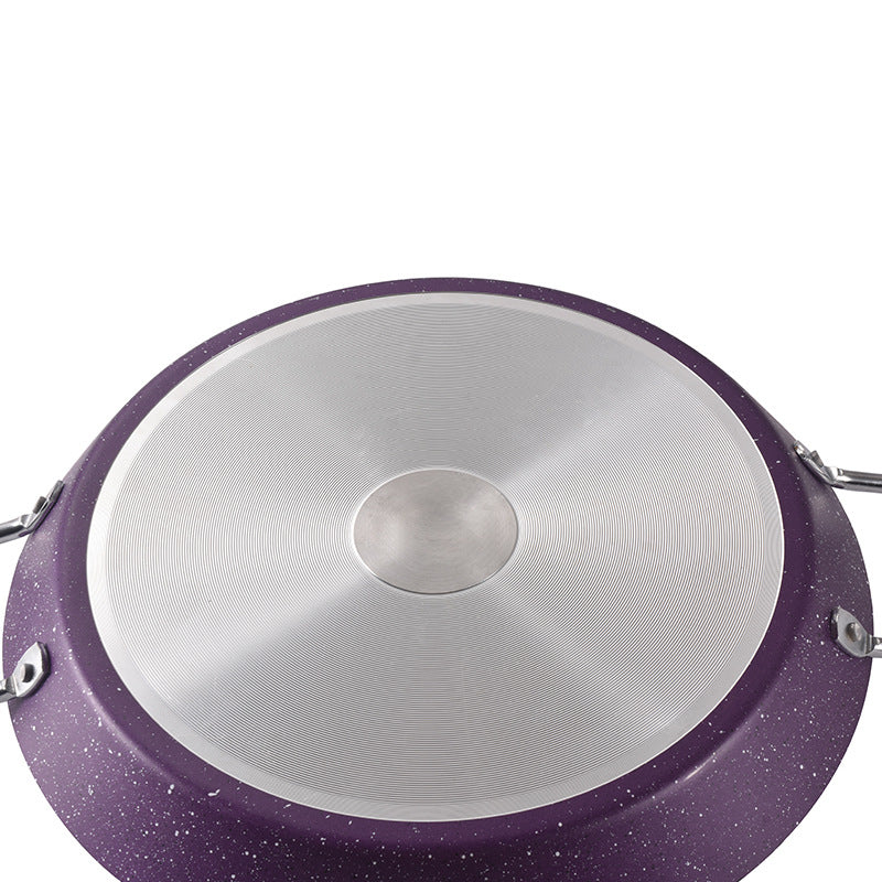 Factory direct supply aluminum spanish seafood plate double ear flat bottom frying pan lobster barbecue plate medical stone double ear pot