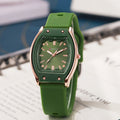 New arrival tweed style wine barrel square women's silicone watch high-looking women's watch student women's niche style quartz watch