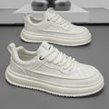 Men's spring/autumn breathable lightweight soft sole white sneakers, men's casual shoes, versatile thick-soled platform sneakers, men's trendy shoes