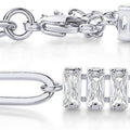 European and american popular paper clip splicing rectangular zircon bracelet for women cross-border e-commerce popular crystal birthstone bracelet