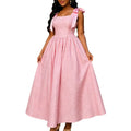 women's elegant bow dress - jacquard high-waisted a-line evening gown party dresses