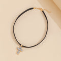 Dark style cross necklace wholesale cross-border stylish choker diamond necklace women's niche accessible luxury fashion necklace