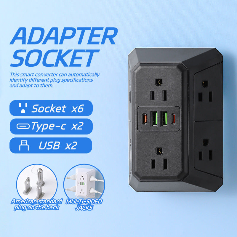 Us standard wireless power strip converter - taiwan china plug adapter - american/canadian power strip