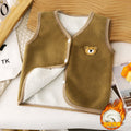 Baby fleece-linedthickenedcardigan children's waistcoat fall and winterkids boys and girls clothing heattech vest infant vest