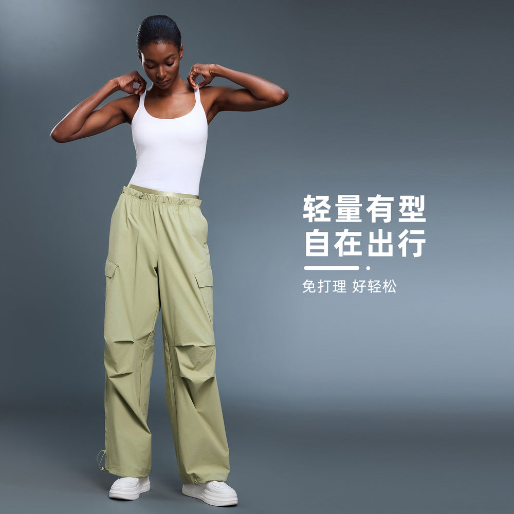 American paratrooper cargo pants - women's double waistband, straight leg, jogger style, quick-dry, breathable, casual activewear trousers d25111