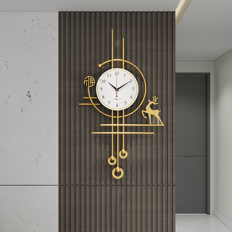 Trendy living room wall clock - new minimalist silent clock with grid design - high-end home decor