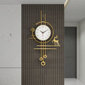 Trendy living room wall clock - new minimalist silent clock with grid design - high-end home decor