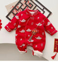 Newborn & infant autumn/winter warm rompers - fleece-lined bodysuits for baby boys & girls - perfect for outdoor wear, full month celebration, and 100-day celebration - trendy styles available