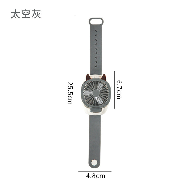 Children's day gift watch fan - mini usb rechargeable portable silent wrist fan for students