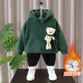 Boys' hoodie set - new  collection: stylish and trendy, fleece-lined cartoon hoodie two-piece outfit for autumn/winter